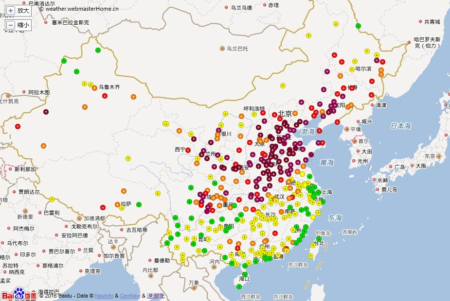 空气质量指数地图